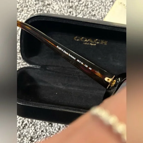 Coach Black Women's Dark Tortoise Sunglasses - Picture 5 of 13